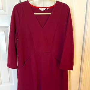 Boden Long-sleeved Textured dress (with pockets!)